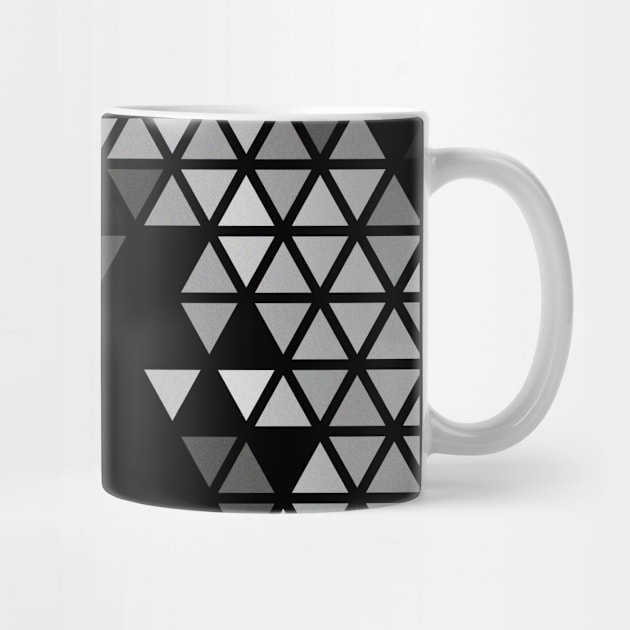 Geometric Fractal Triangles Black Noir by Tobe_Fonseca